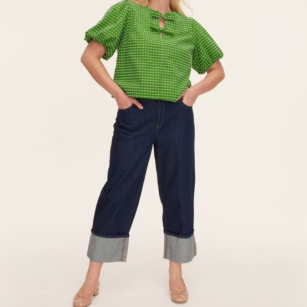 kate spade X Target Women's High-Rise Straight Leg Wide Cuff Jeans/NWT/6 - Picture 3 of 16